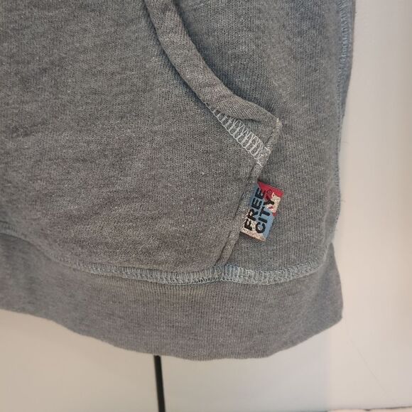 FreeCity Rainbow Jump Hoodie Pullover Sweatshirt Life Nature Love Blue/Gray 0 XS - Picture 7 of 12